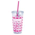 Copo com Canudo Drink 600ml - Rosa Copo com Canudo Drink 600ml - Rosa