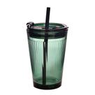 Copo com Canudo e Tampa Vidro Enjoy 450ML
