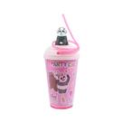 Copo com canudo espiral party cave panda miniso 480 ml.