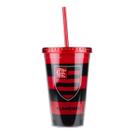Copo com Canudo Flamengo 480ML Minas de Presentes QH046C-5-B Copo com Canudo Flamengo 480ML Minas de Presentes QH046C-5-B