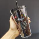 Copo com canudo holográfico 550ml casa fé linha signos Copo com canudo holográfico 550ml casa fé linha signos