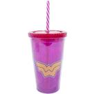 Copo Com Canudo Mulher Maravilha 450ml - Liga Da Justiça