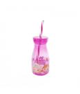 Copo Com Canudo Rosa Anna Elsa Frozen 350ml - Disney