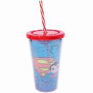 Copo Com Canudo Superman 450ml - Liga Da Justiça