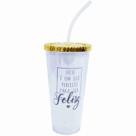 Copo Com Cubos De Gelo Hoje É Um Dia Perfeito Para Ser Feliz 600ml - Projeto Kiwi