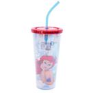 Copo com cubos de gelo sereia ariel 600ml - disney