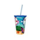 Copo com Estampa Teia e Tampa 550ml com Canudo