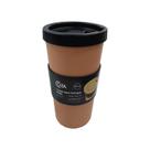 Copo Com Tampa Brinox Nutri 500Ml Marrom + Preto 13152/0834