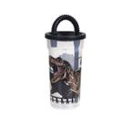 Copo com Tampa Canudo Jurassic World Meninos T-Rex Infantil
