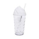 Copo Com Tampa Chantily E Canudo Transparente E Branco 350ML Twister