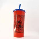 Copo com Tampa e Canudo 600 mL - Aranha - Vermelho e Azul - 1 unidade - Rizzo Copo com Tampa e Canudo 600 mL - Aranha - Vermelho e Azul - 1 unidade - Rizzo