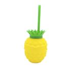 Copo com Tampa e Canudo - Abacaxi com Óculos Amarelo 450ml - 1 unidade - Rizzo