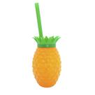 Copo com Tampa e Canudo - Abacaxi Laranja 350ml - 1 unidade - Rizzo