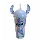 Copo com Tampa Lúdica Orelha Stitch Plasútil 500ml