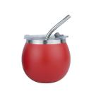 Copo Cuia Térmico Inox 180ml com Tampa e Canudo Parede Dupla Chimarrão Chá Bebidas Quentes e Geladas