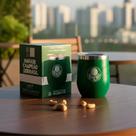 Copo Cuia Térmico Inox Com Tampa 360ml Palmeiras Oficial - Verde