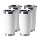 Copo de aço inoxidável HASLE OUTFITTERS 600 ml, pacote com 4 unidades, branco