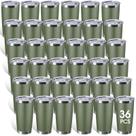 Copo de aço inoxidável Sieral, pacote com 36, 600 ml, verde militar