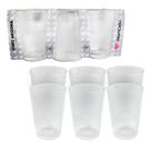 Copo De Agua De Vidro Kit 6 Copos 200ml Transparente Detalhado Para Suco Refrigerante Bebidas