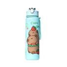 Copo De Água Infantil De 800ML À Prova De Vazamentos Com Canudos Design De Capivara Em Cartoon