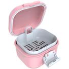Copo de banho para dentaduras ARGOMAX à prova de vazamentos com filtro (rosa + branco)