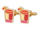 Copo de bebida Cufflinks para homens, liga leve, detalhes coloridos em esmalte Copo de bebida Cufflinks para homens, liga leve, detalhes coloridos em esmalte