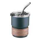 Copo de Café com Canudo em Inox Hermético 250ml Verde Copo de Café com Canudo em Inox Hermético 250ml Verde