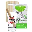 Copo de caipirinha c/ soquete e tábua - boteco - encha meu copo