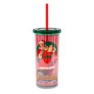 Copo de carnaval de plástico Coca-Cola Santa Claus Holiday Greetings” com tampa resistente a derramamentos e canudo reutilizável Comporta 20 onças