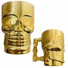 Copo de caveira rock style de vidro dourado Copo de caveira rock style de vidro dourado
