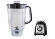 Copo De Liquidificador Mondial Turbo Glass L1400 Preto Em Cristal Completo C/ Tampa E Faca