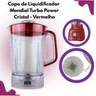 Copo de Liquidificador Mondial Turbo Power Cristal - Tampa Vermelha