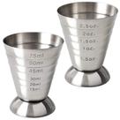 Copo de medição Cozihom de aço inoxidável 75 ml/2,5 onças Pacote com 2 Copo de medição Cozihom de aço inoxidável 75 ml/2,5 onças Pacote com 2