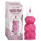 Copo de palha Legendairy Milk Honeybear Silicone 240 mL rosa 4+ Mo