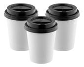 Copo De Papel 210ml+tampa Preta - Pcts Com 50 Unidades Cada Copo De Papel 210ml+tampa Preta - Pcts Com 50 Unidades Cada