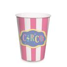 Copo De Papel 240ml Cromus Circo Rosa C/8 Unidades