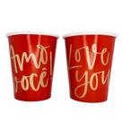 Copo de Papel Compose - Love You Amo Você - 08 unidades - Cromus - Rizzo Copo de Papel Compose - Love You Amo Você - 08 unidades - Cromus - Rizzo