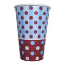 Copo de Papel Poá Azul e Marrom - 330ml - 8 Unidades Copo de Papel Poá Azul e Marrom - 330ml - 8 Unidades