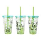 Copo de Plástico 450ml Shine Teen com Canudo - Art Brink Copo de Plástico 450ml Shine Teen com Canudo - Art Brink