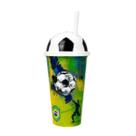 Copo De Plástico 500ml C/ Tampa e Canudo Brasil Copa ESTAMPA:PLACAR