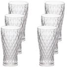 Copo de Plástico 500ml Cristal Glamour incolor com 6 unidades Plasutil ref.14204