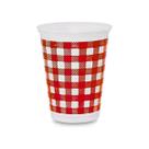 Copo de Plástico Xadrez Vermelho - 200mL - 25 Unidades