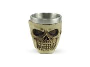 Copo De Shot Dose Em Aço Inox Resina Modelo Caveira Crânio Decorativo Colecionável Tequila Whisky Vodka