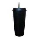 Copo de Tereré Verão Preto com Tampa e Bomba