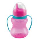 Copo de Treinamento 240ml Bico Rigido Válvula Redutora - LISO Azul e Rosa