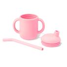 Copo De Treinamento De Silicone Infantil Com Alça E Canudo Bebê Introdução Alimentar 6m Refeição Alimentação P/ Transições