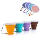 Copo de viagem dobrável JBER 260ml, pacote com 4 tampas de silicone