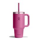 Copo de viagem Hydro Flask 950 ml com alça, tampa e palha rosa
