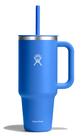 Copo de viagem Hydro Flask de 1,2 L com alça, tampa e azul palha Copo de viagem Hydro Flask de 1,2 L com alça, tampa e azul palha