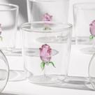 Copo de vidro 3D com rosa 350ml de borossilicato com flor para cozinha água suco mesa posta caneca xícara presente Copo de vidro 3D com rosa 350ml de borossilicato com flor para cozinha água suco mesa posta caneca xícara presente